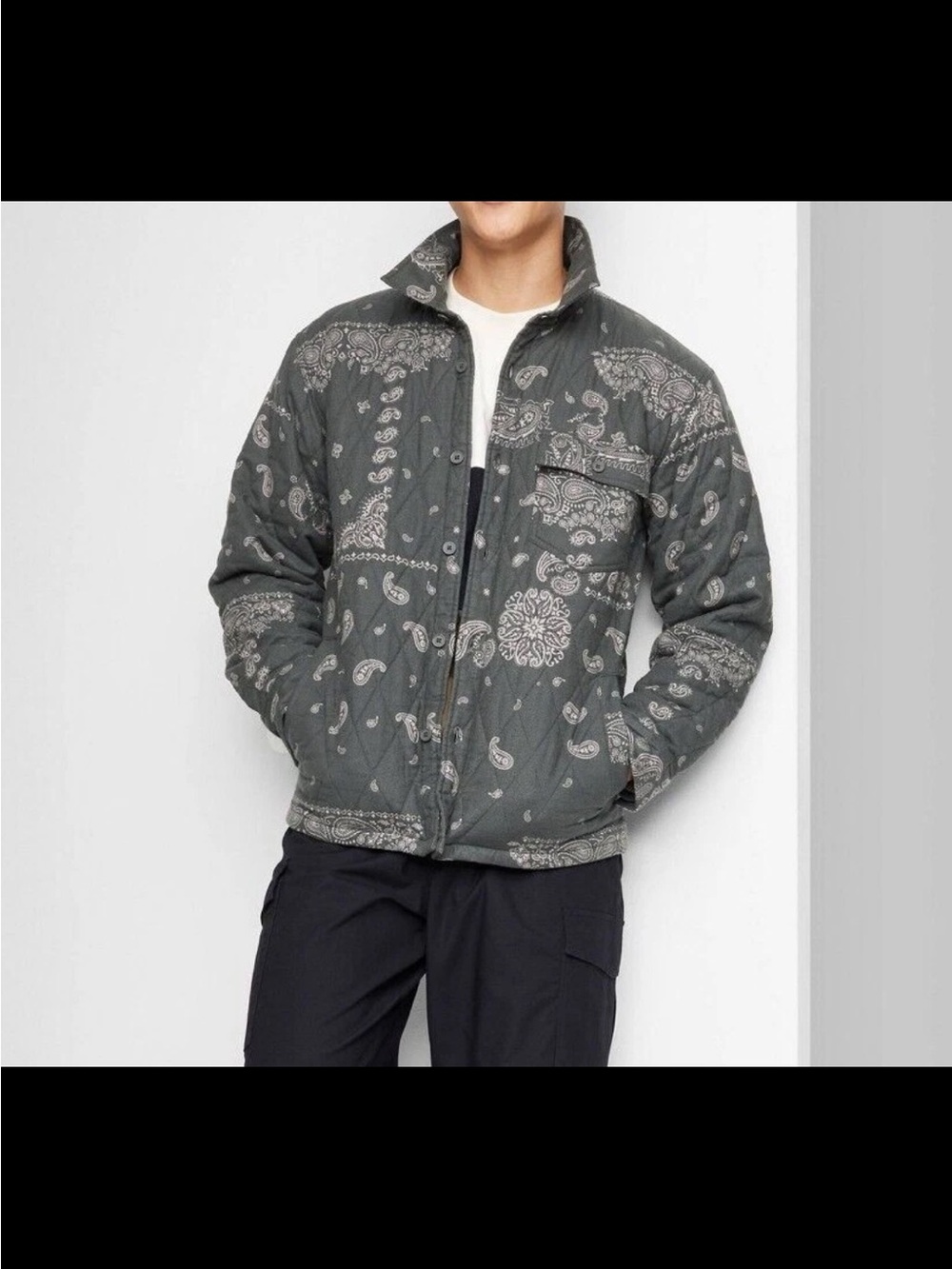Original Use Quilted Paisley Jacket - Gray